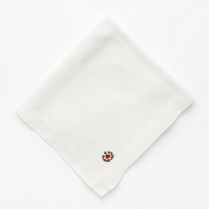 White Handkerchief - Red Floral (Classic)
