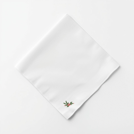 White Handkerchief - Red Floral (Premium)